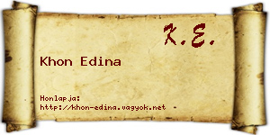 Khon Edina névjegykártya
